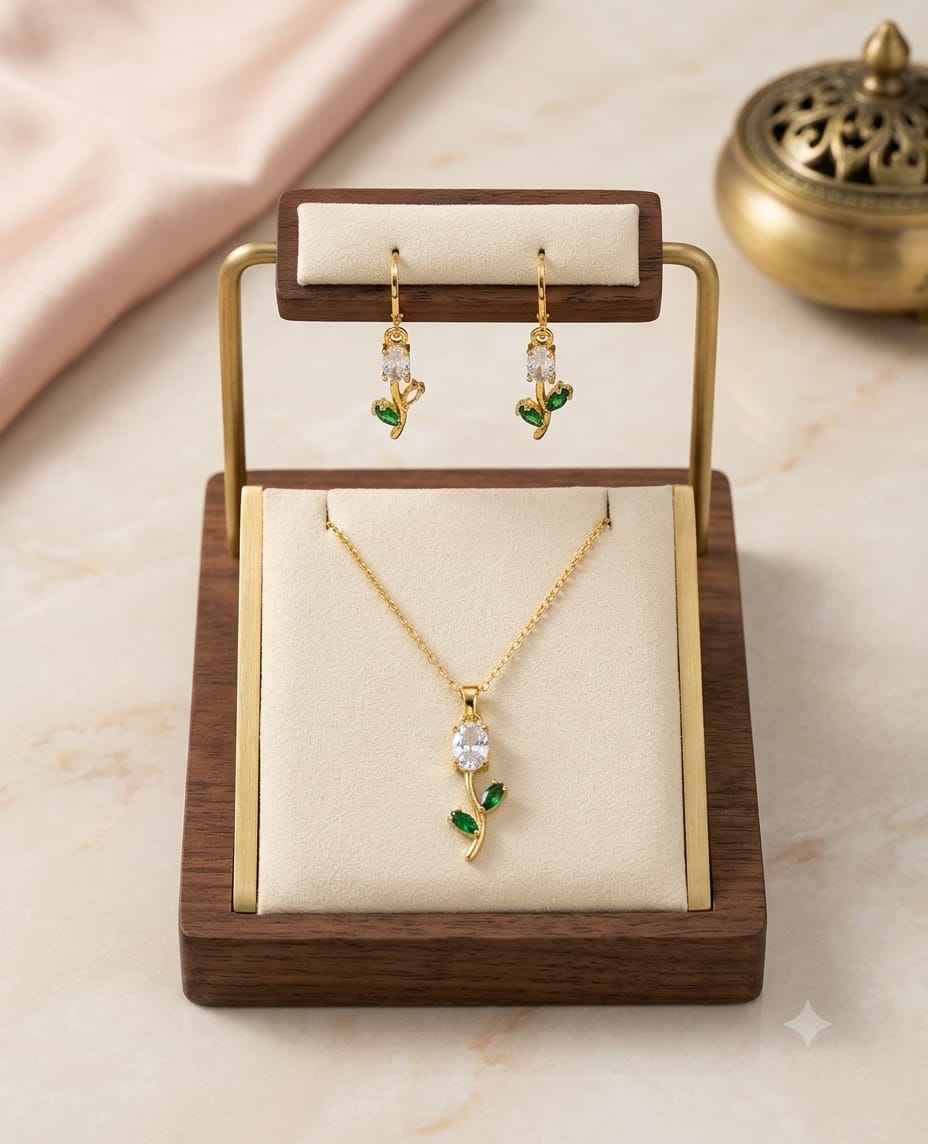 TULIP NECKACE AND EARING SET
